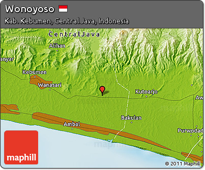 Physical 3D Map of Wonoyoso