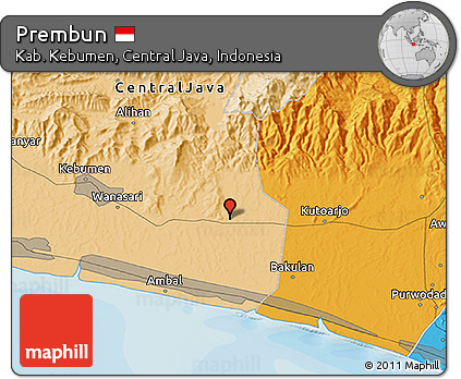 Political 3D Map of Prembun
