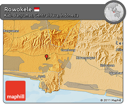 Political 3D Map of Rowokele