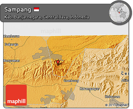 Political 3D Map of Sampang