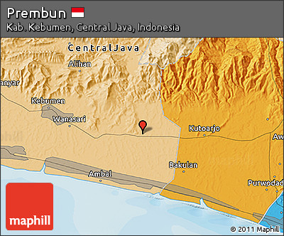 Political 3D Map of Prembun