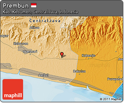 Political 3D Map of Prembun