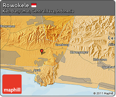 Political 3D Map of Rowokele