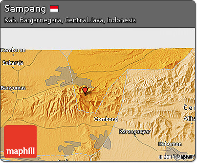 Political 3D Map of Sampang