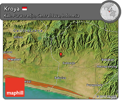 Satellite 3D Map of Kroya