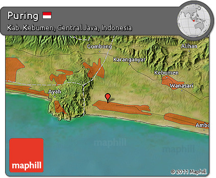 Satellite 3D Map of Puring