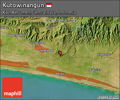 Satellite 3D Map of Kutowinangun