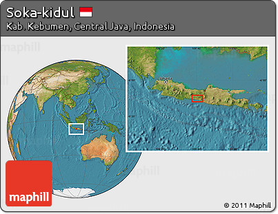 Satellite Location Map of Soka-kidul