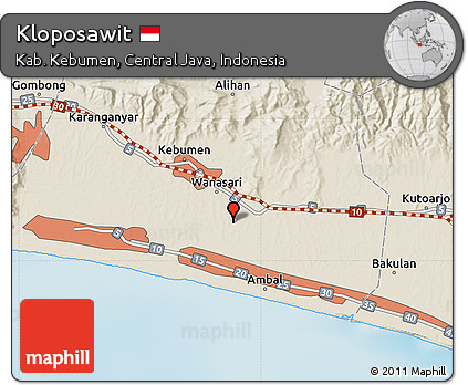 Shaded Relief Map of Kloposawit