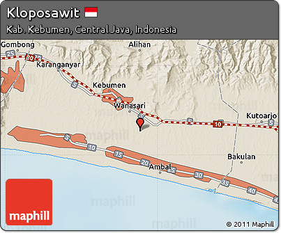 Shaded Relief Map of Kloposawit
