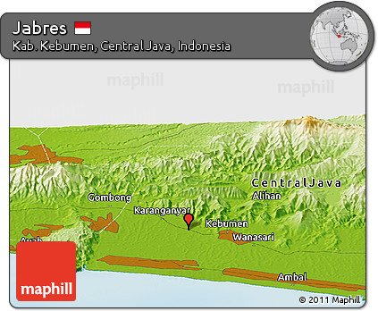 Physical Panoramic Map of Jabres