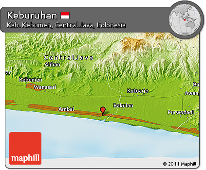 Physical Panoramic Map of Keburuhan