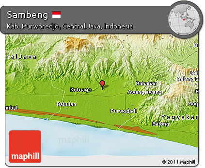 Physical Panoramic Map of Sambeng