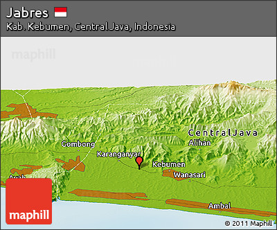Physical Panoramic Map of Jabres
