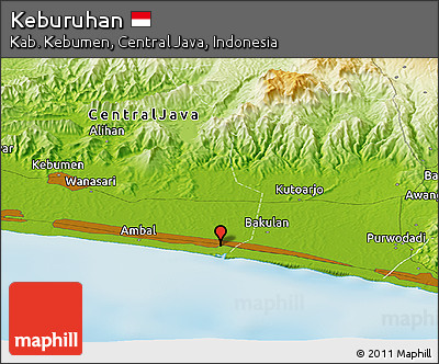 Physical Panoramic Map of Keburuhan