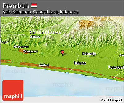 Physical Panoramic Map of Prembun