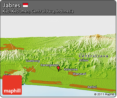Physical Panoramic Map of Jabres