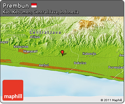 Physical Panoramic Map of Prembun