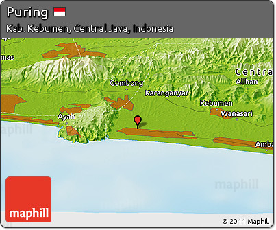 Physical Panoramic Map of Puring