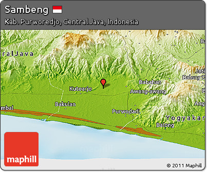 Physical Panoramic Map of Sambeng