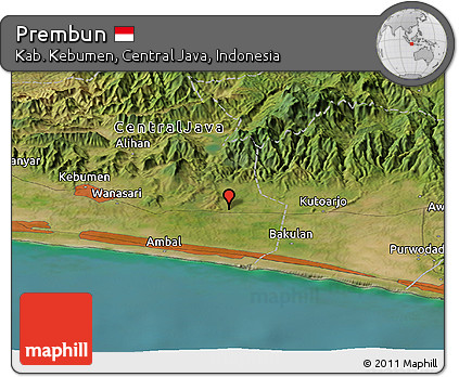 Satellite Panoramic Map of Prembun