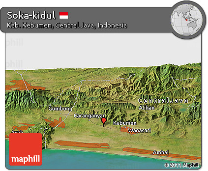 Satellite Panoramic Map of Soka-kidul