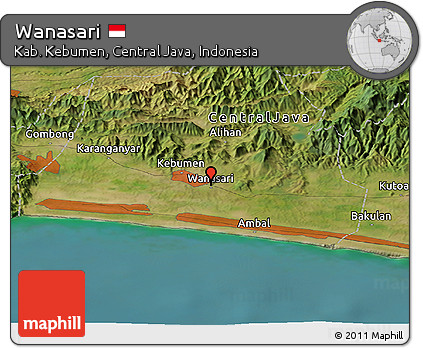 Satellite Panoramic Map of Wanasari