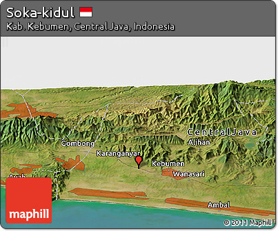 Satellite Panoramic Map of Soka-kidul