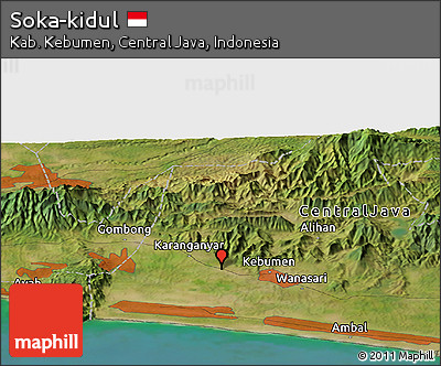 Satellite Panoramic Map of Soka-kidul