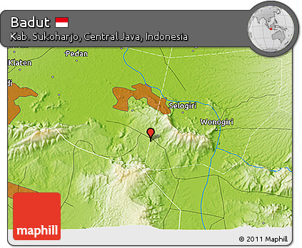 Physical 3D Map of Badut