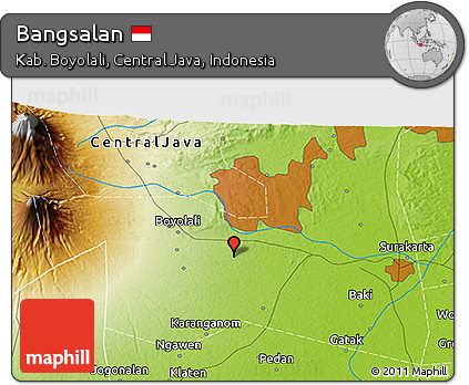 Physical 3D Map of Bangsalan