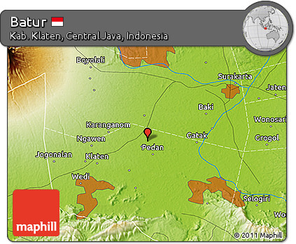 Physical 3D Map of Batur
