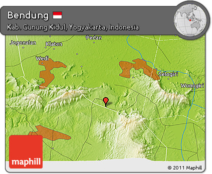 Physical 3D Map of Bendung