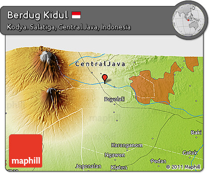 Physical 3D Map of Berdug Kidul