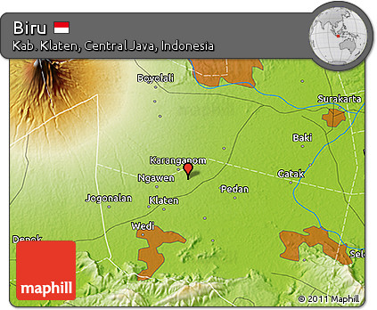 Physical 3D Map of Biru