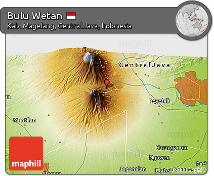 Physical 3D Map of Bulu Wetan