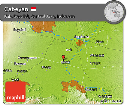 Physical 3D Map of Cabeyan