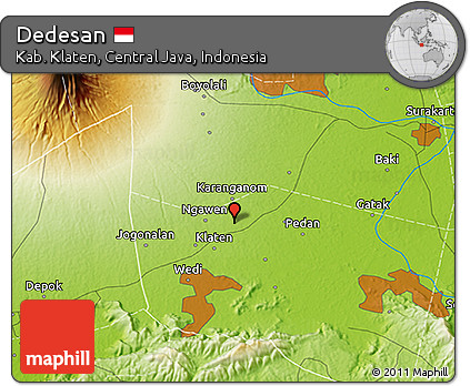 Physical 3D Map of Dedesan