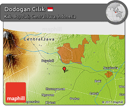 Physical 3D Map of Dodogan Cilik