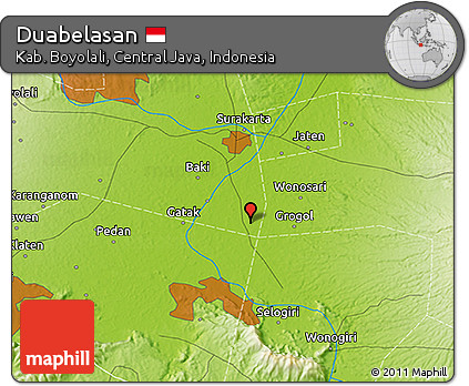 Physical 3D Map of Duabelasan