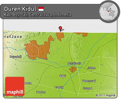 Physical 3D Map of Duren Kidul