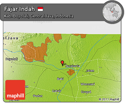Physical 3D Map of Fajar Indah