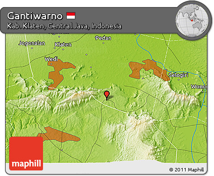 Physical 3D Map of Gantiwarno