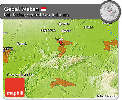 Physical 3D Map of Gebal Wetan