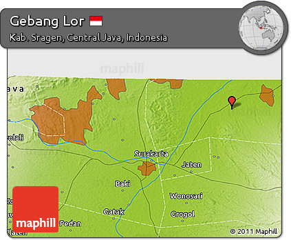 Physical 3D Map of Gebang Lor