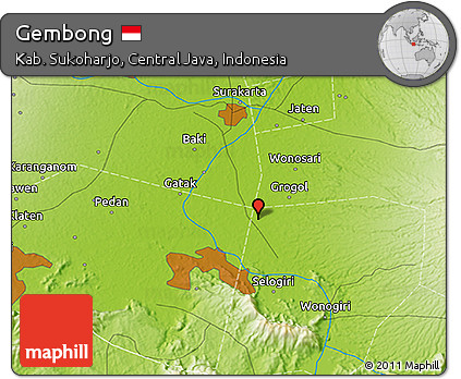 Physical 3D Map of Gembong