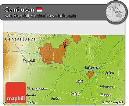 Physical 3D Map of Gembusan