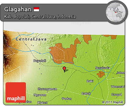 Physical 3D Map of Glagahan