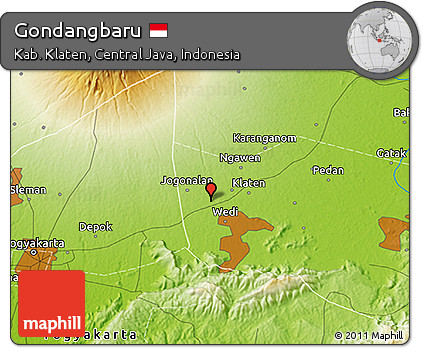 Physical 3D Map of Gondangbaru
