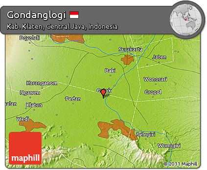 Physical 3D Map of Gondanglogi